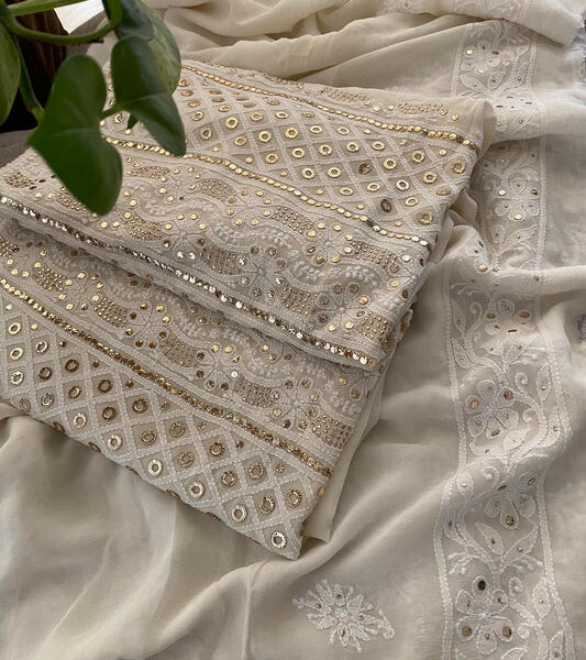 Buy Lucknow Chikankari Suits In Kashmir