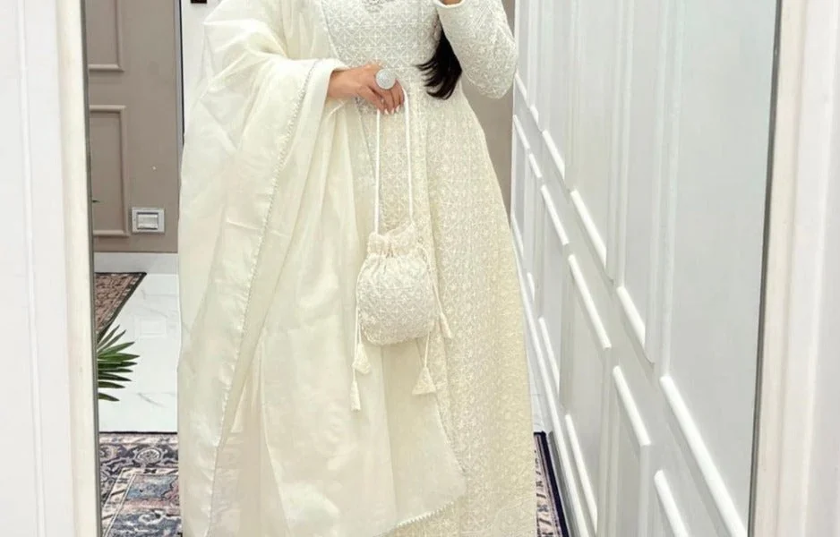 Buy White Chikankari Suit In Jammu