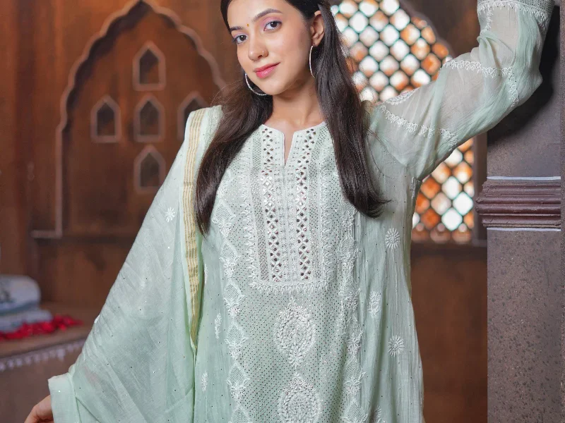 Flipkart Chikankari Suits Delivery In Kashmir